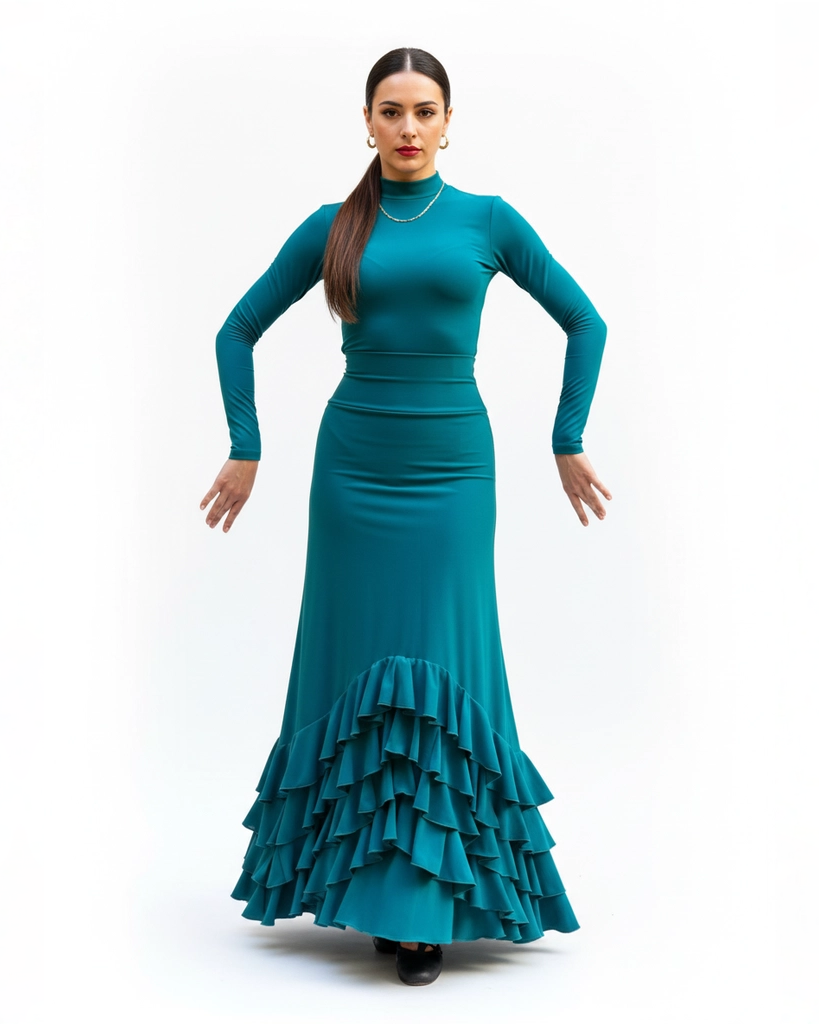 Minerva Stretch flamenco skirt with 4 ruffles Yanna Moda Flamenca Minerva Stretch flamenco skirt with 4 ruffles Yanna Moda Flamenca